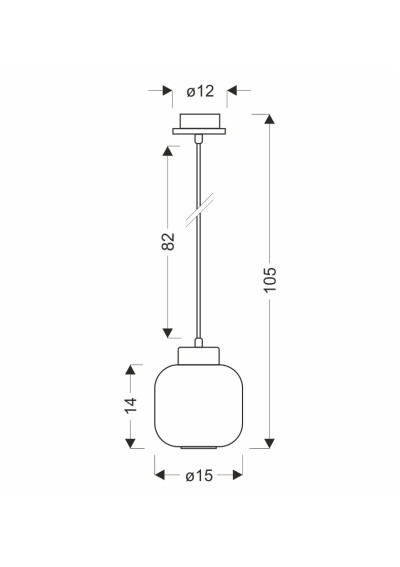 Lampa wisząca Uliana 1xE27 biały 15 cm - wymiary produktu