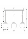 Lampa wisząca Uliana 3xE27 biały 63 cm - wymiary produktu