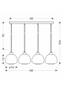 Valeria pendant light 4xE27 black 68 cm - product dimensions