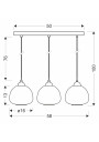Lampa wisząca Valeria 3xE27 czarny 58 cm - wymiary produktu