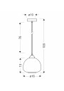Valeria pendant light 1xE27 black 16 cm - product dimensions