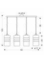 Metz pendant light 4xE27 silver 81 cm - product dimensions