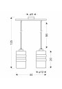 Lampa wisząca Metz 2xE27 srebrny 44 cm - wymiary produktu