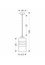 Lampa wisząca Metz 1xE27 srebrny 12 cm - wymiary produktu