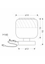 Lampa stołowa Marla 1xE27 czarny 14 cm - wymiary produktu