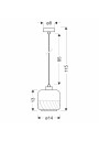 Lampa wisząca Marla 1xE27 czarny 14 cm - wymiary produktu