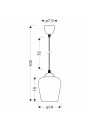 Lampa wisząca Krista 1xE27 czarny 14 cm - wymiary produktu
