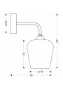 Krista wall light 1xE27 black 18 cm - product dimensions