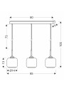 Lampa wisząca Estima 3xE27 czarny 65 cm - wymiary produktu
