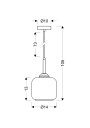 Estima pendant light 1xE27 black 14 cm - product dimensions