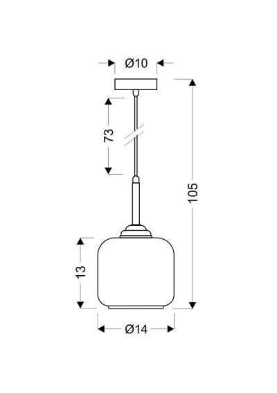 Estima pendant light 1xE27 black 14 cm - product dimensions