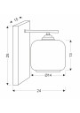Lampa ścienna Estima 1xE27 czarny 24 cm - wymiary produktu