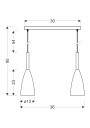 E27 pendant light 2xE27 grey 36 cm - product dimensions