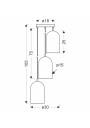 E27 pendant light 3xE27 pink 30 cm - product dimensions