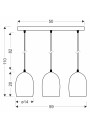 Lampa wisząca E27 3xE27 złoty 59 cm - wymiary produktu