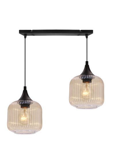 Estas pendant light 2xE27 black 49 cm