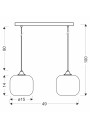 Lampa wisząca Estas 2xE27 czarny 49 cm - wymiary produktu
