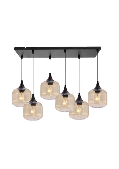 Lampa wisząca Estas 6xE27 czarny 68 cm