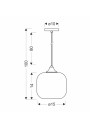 Lampa wisząca Estas 1xE27 czarny 15 cm - wymiary produktu