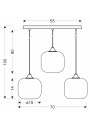 Lampa wisząca Estas 3xE27 czarny 70 cm - wymiary produktu