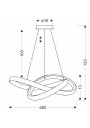 Lampa wisząca Splot 28 W LED 3000 K czarny 60 cm - wymiary produktu