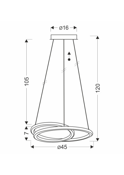Lampa wisząca Eden 32 W LED 3000 K złoty 45 cm - wymiary produktu