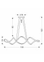 Snello pendant light 32 W LED 3000 K gold 100 cm - product dimensions