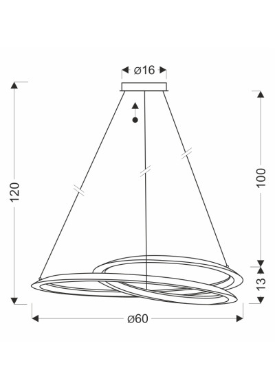 Callas pendant light black 60 cm - product dimensions