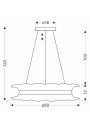 Tolosa pendant light 30 W LED 3000 K silver 50 cm - product dimensions