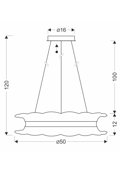 Tolosa pendant light 30 W LED 3000 K silver 50 cm - product dimensions
