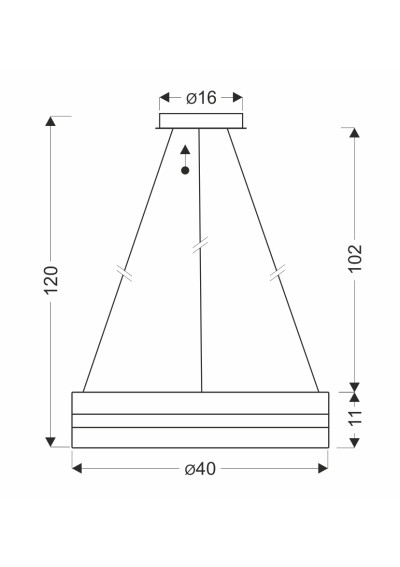 Lampa wisząca Castillo 24 W LED 3000 K złoty 40 cm - wymiary produktu