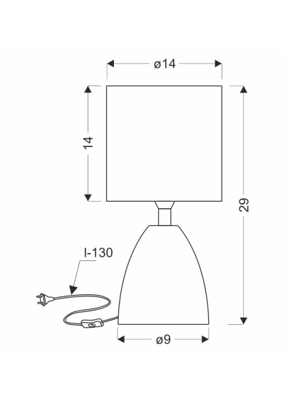 Deli lighting product 13 cm - product dimensions