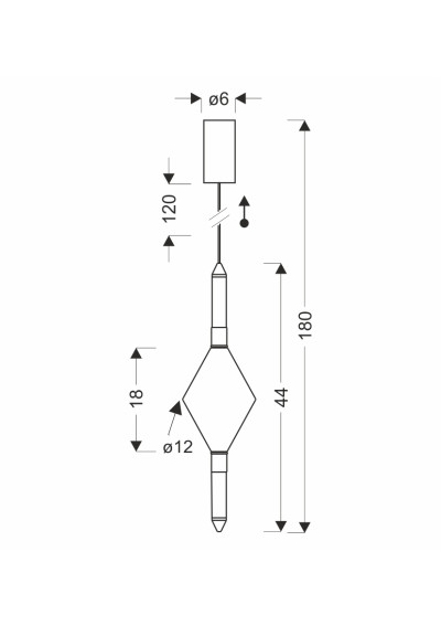 Vita pendant light 7,5 W LED 2700 K gold 12 cm - product dimensions
