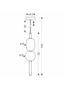 Lampa wisząca Kelly 8 W LED 2700 K złoty 12 cm - wymiary produktu