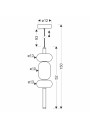 Lampa wisząca Kelly 8 W LED 2700 K złoty 13 cm - wymiary produktu