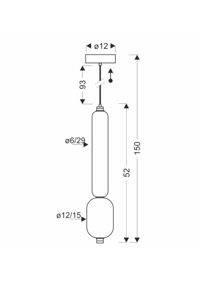 Lampa wisząca Kelly 9 W LED 2700 K złoty 12 cm - wymiary produktu