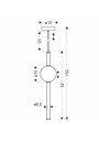 Kelly pendant light 9 W LED 2700 K gold 15 cm - product dimensions