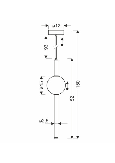 Kelly pendant light 9 W LED 2700 K gold 15 cm - product dimensions