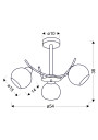 Lampa sufitowa Vinoti 3xE27 54 cm - wymiary produktu