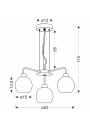 Verton pendant light 3xE27 58 cm - product dimensions