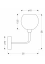Verton wall light 1xE27 25 cm - product dimensions