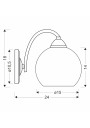 Velore wall light 1xE27 24 cm - product dimensions