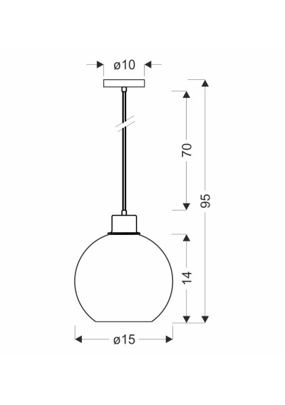 Valor ceiling light 1xE27 15 cm - product dimensions