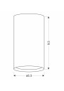 Lampa sufitowa Gu10 1xGU10 5,5 cm - wymiary produktu