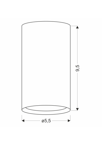 Lampa sufitowa Gu10 1xGU10 5,5 cm - wymiary produktu