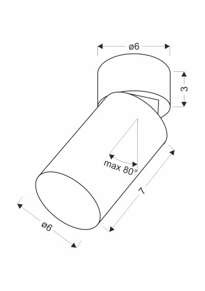 Lampa sufitowa Gu10 1xGU10 6 cm - wymiary produktu
