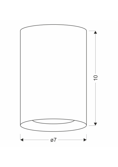 Gu10 ceiling light 1xGU10 7 cm - product dimensions