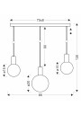Lampa wisząca Testa 3xG9 beżowy 85 cm - wymiary produktu