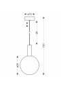 Lampa wisząca Testa 1xG9 biały 20 cm - wymiary produktu