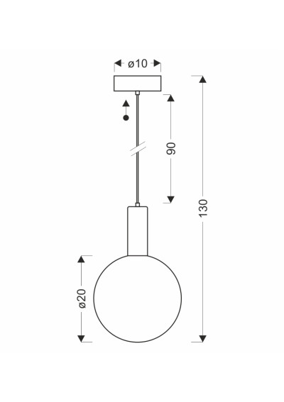 Testa pendant light 1xG9 white 20 cm - product dimensions